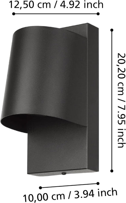 Eglo - Stagnone Outdoor Wall Gu10 400Lm Ip65 - Black