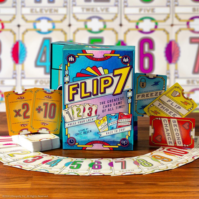 USAopoly | Flip 7 | Party Card Game | Ages 8+ | 3+ Players | 20+ Minutes Playing Time