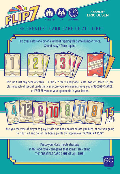 USAopoly | Flip 7 | Party Card Game | Ages 8+ | 3+ Players | 20+ Minutes Playing Time