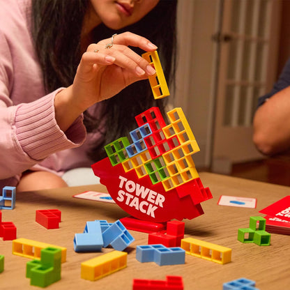 What Do You Meme? Tower Stack - Head to Head Stacking Challenge, Balancing Games for Kids and Adults 8+, Family Fun Games by Relatable & Games4two, For 1-4 Players