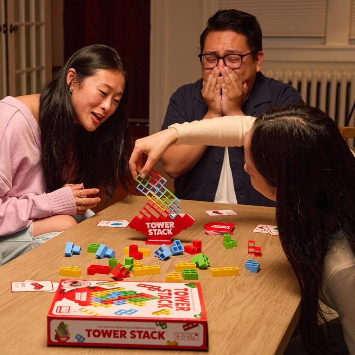 What Do You Meme? Tower Stack - Head to Head Stacking Challenge, Balancing Games for Kids and Adults 8+, Family Fun Games by Relatable & Games4two, For 1-4 Players