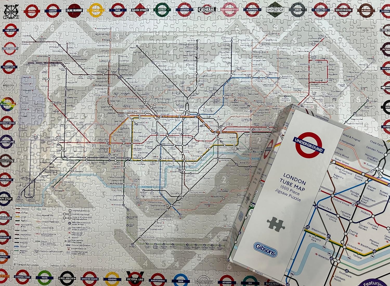 Gibsons TFL London Underground Map Jigsaw Puzzle (1000 Pieces