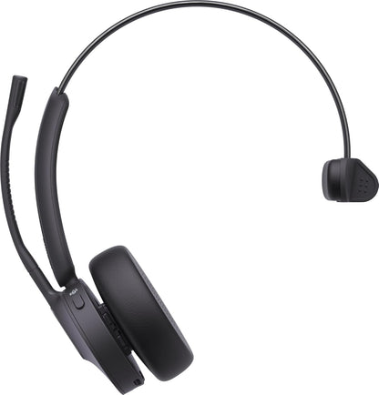 Yealink WH64 Mono Teams - Cuffie con stazione base, ideale per Microsoft Teams, comodo design con un orecchio, riduzione del rumore, porta USB
