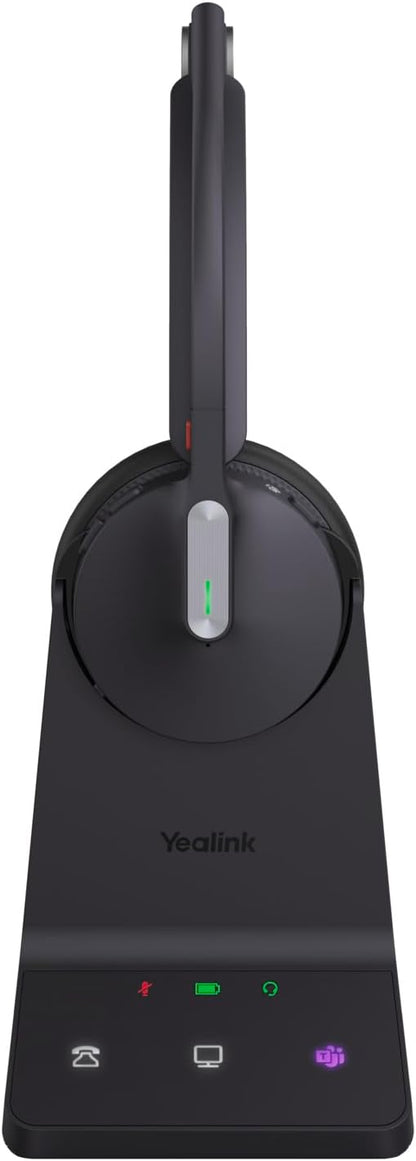 Yealink WH64 Mono Teams - Cuffie con stazione base, ideale per Microsoft Teams, comodo design con un orecchio, riduzione del rumore, porta USB