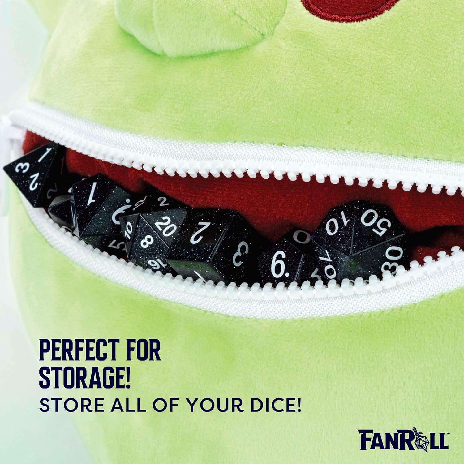Metallic Dice Games FanRoll Pathfinder Dice Goblin Plush Bag