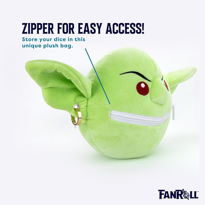 Metallic Dice Games FanRoll Pathfinder Dice Goblin Plush Bag