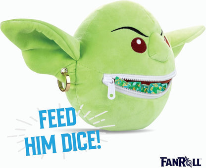 Metallic Dice Games FanRoll Pathfinder Dice Goblin Plush Bag
