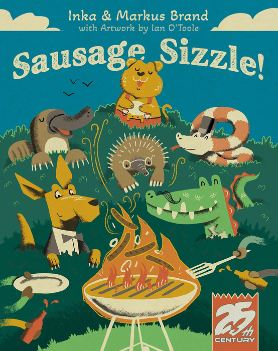 25th Century Games Sausage Sizzle, Press Your Luck Dice Rolling Game Featuring Australian Animals Stealing Food
