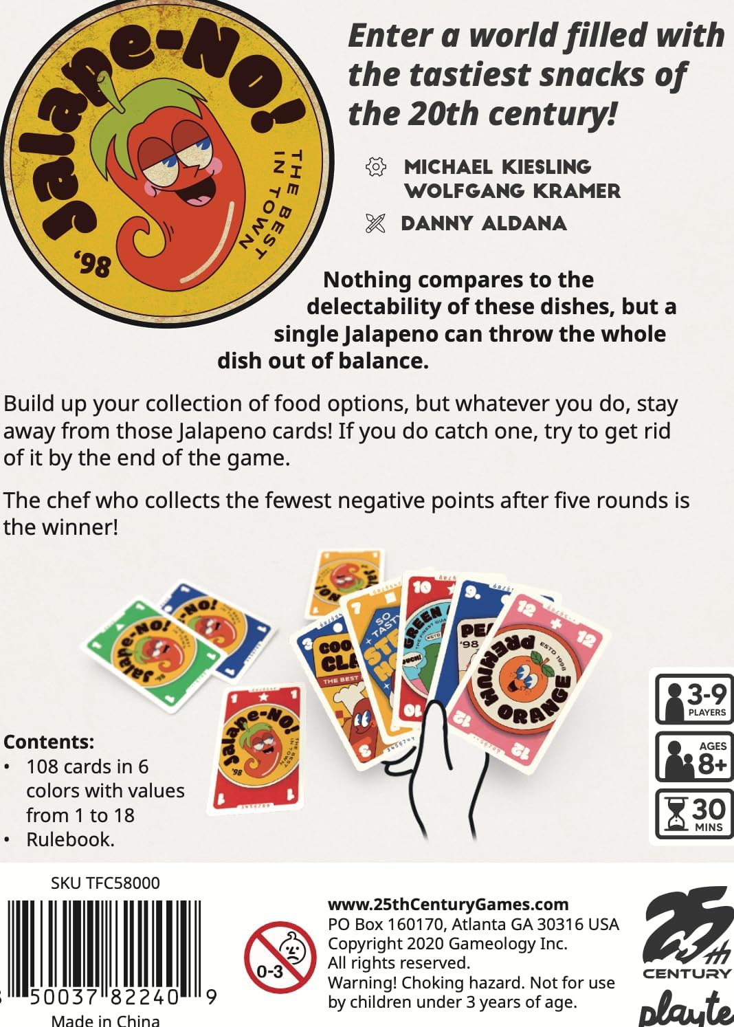 Jalape-NO!, classic trick taking card game for 3 to 9 players. Don’t eat the jalapeno! - 25th Century Games