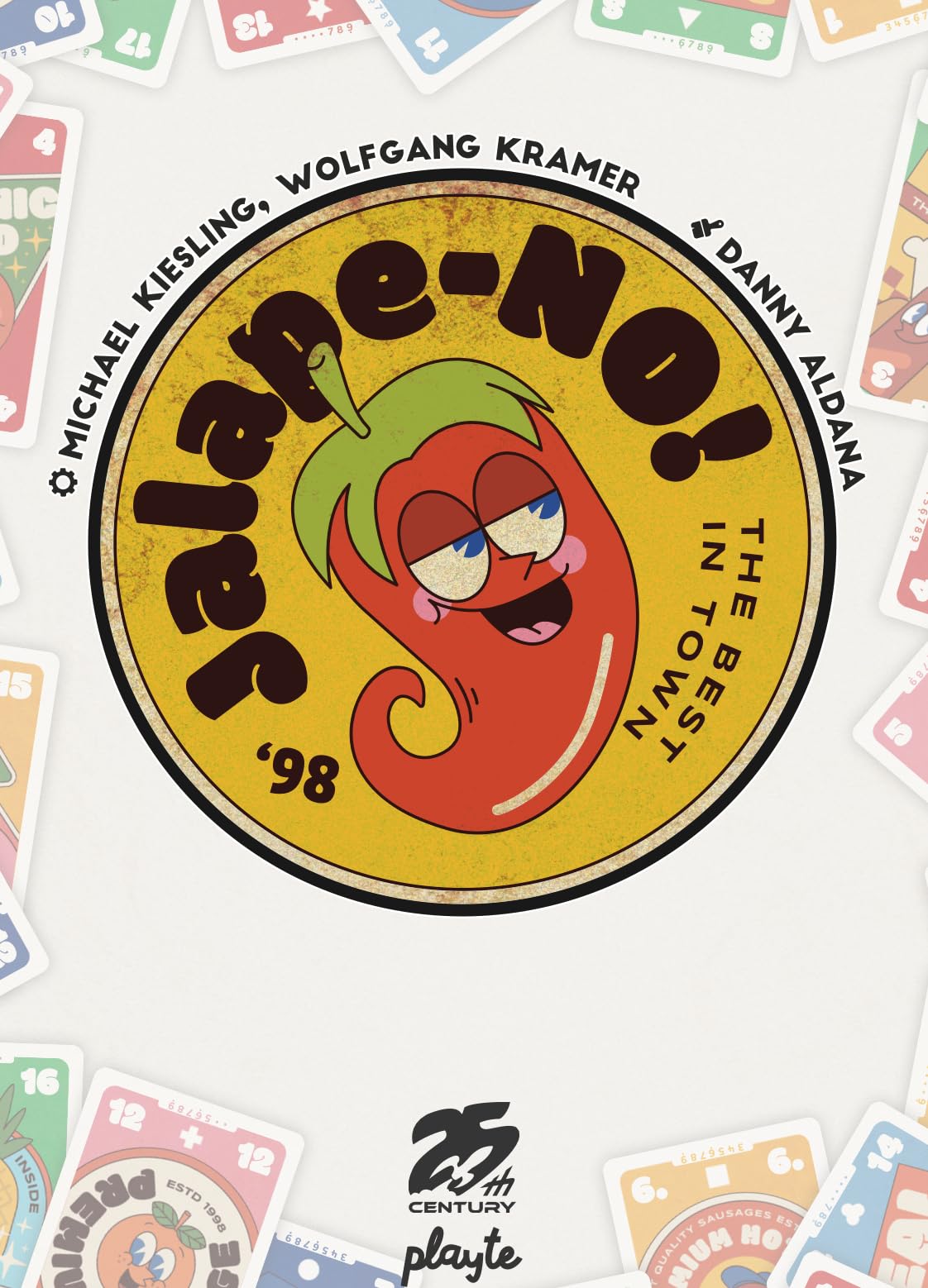 Jalape-NO!, classic trick taking card game for 3 to 9 players. Don’t eat the jalapeno! - 25th Century Games