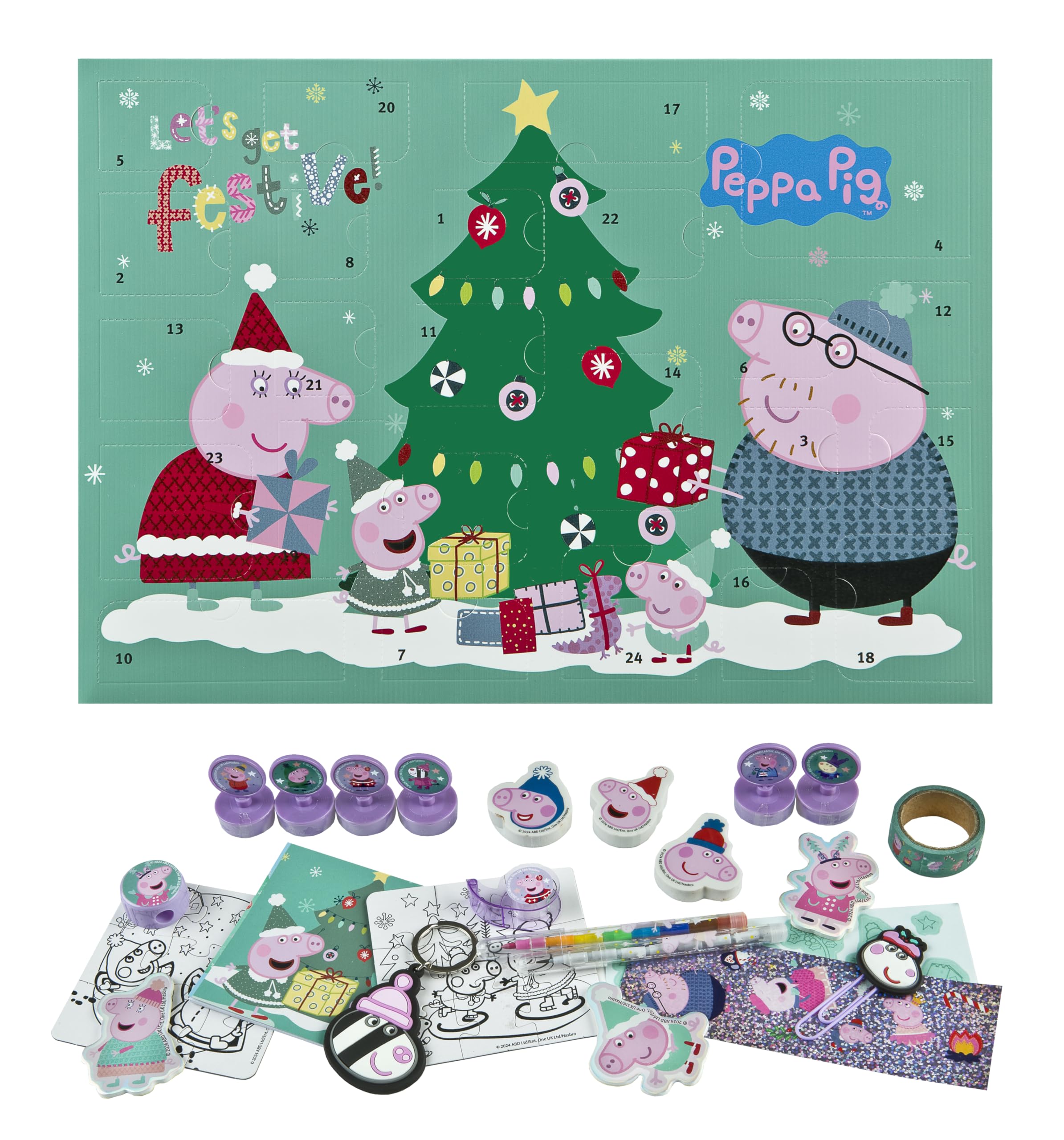 PIPB8027 - Undercover - Peppa Pig - Peppa Wutz Adventskalender für Kinder, mehrfarbig
