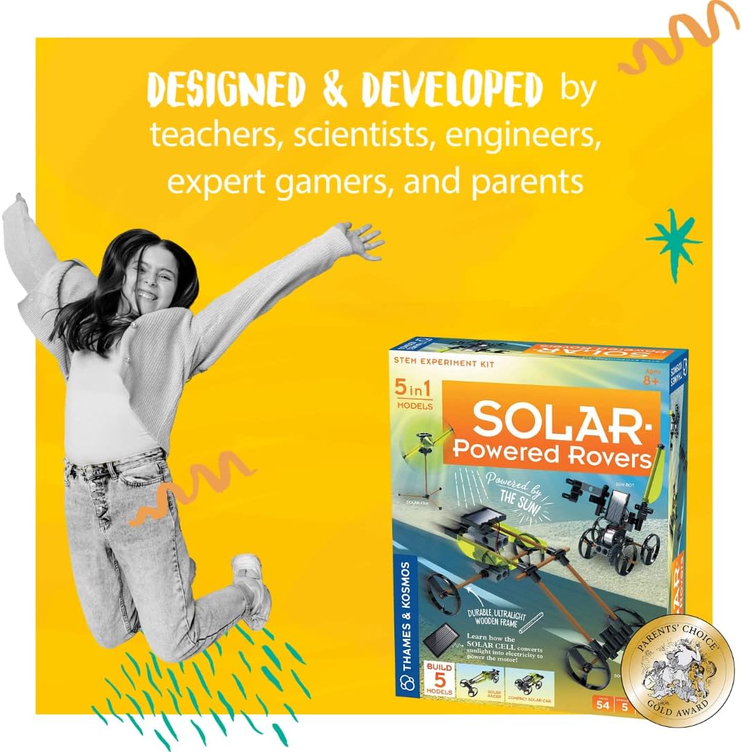 Thames & Kosmos Solar-Powered Rovers, Kids Science Kit, Learning Resources About Solar Power, STEM Toys for Science Experiments, Age 8+