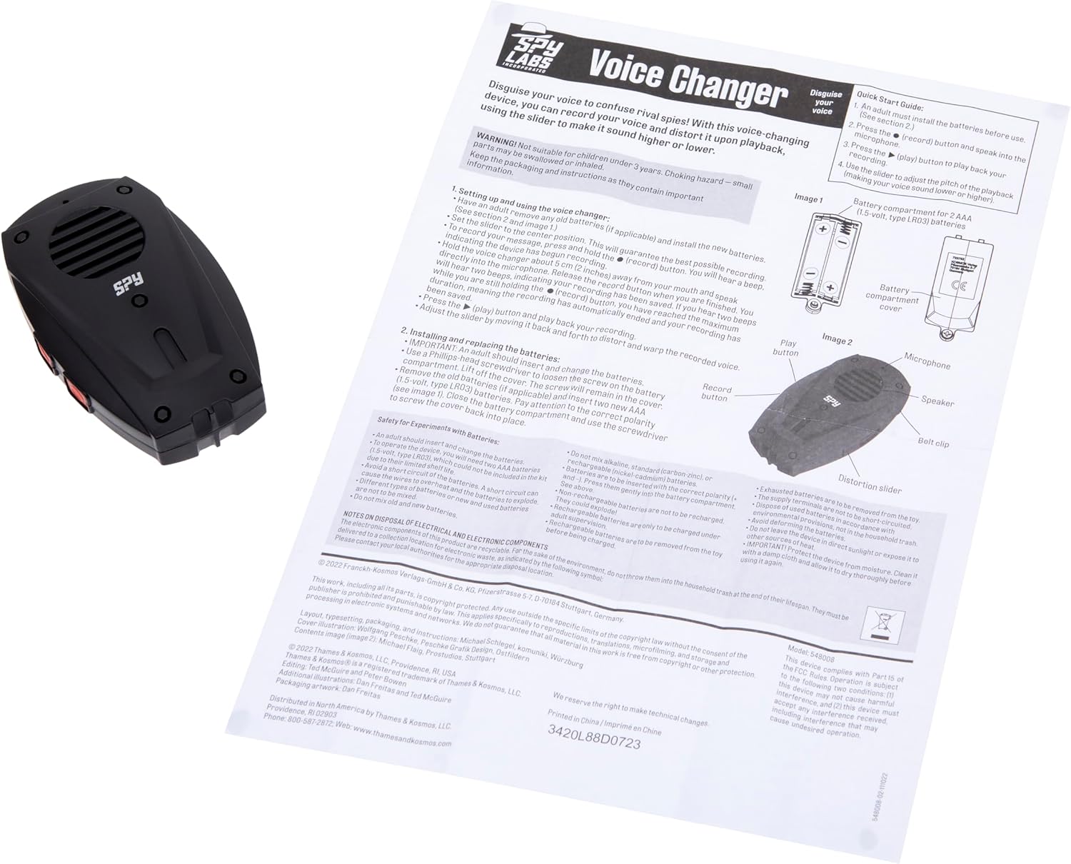 Thames & Kosmos Spy Labs Voice Changer, Detective Toy for Disguising Your Voice, Records Up to 12 Seconds, Spy Toys, Age 8+