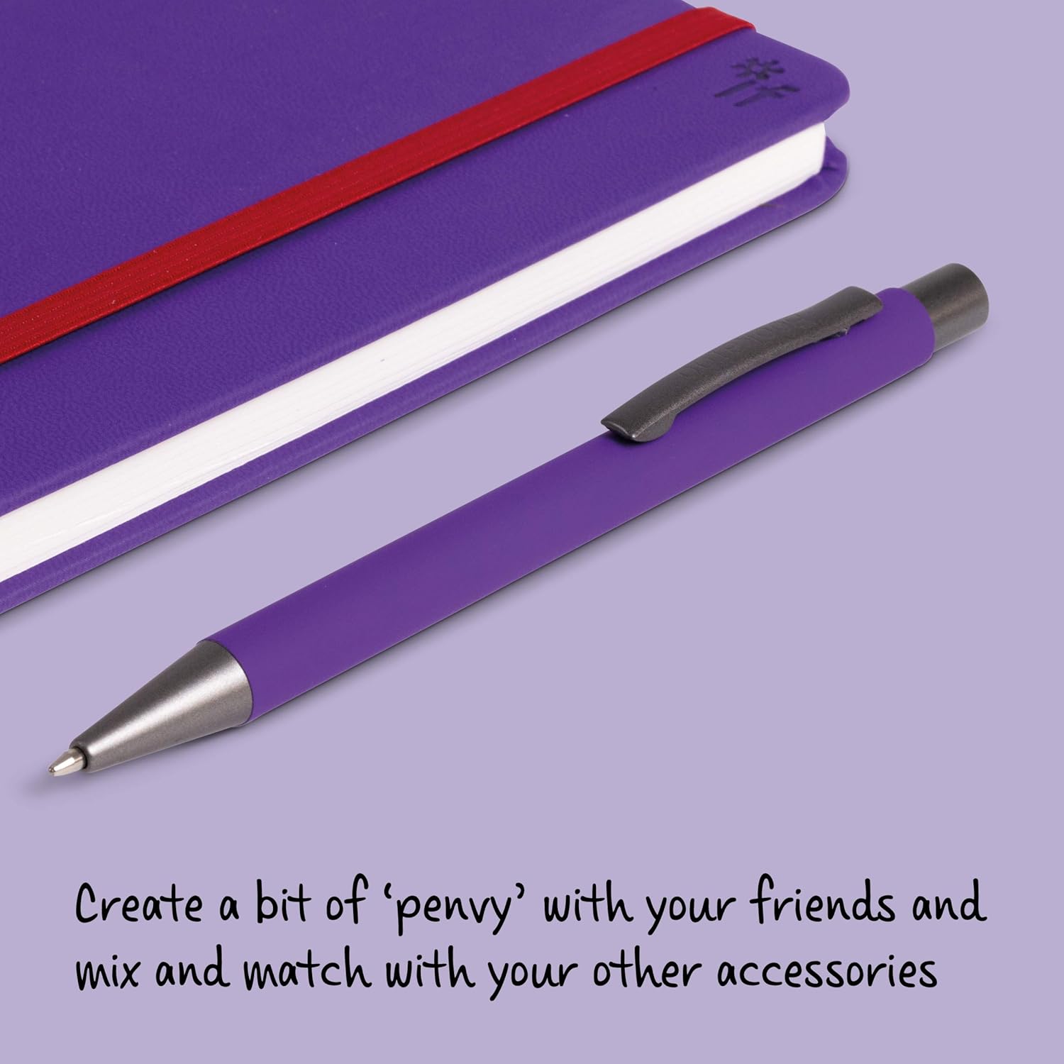 IF Bookaroo Pen, soft touch, colour coated pen with black ink - PURPLE