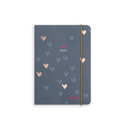Matilda Moo 2025 Diary | A6 Size | Day to a Page Layout | Elastic Closure | Softack Covers | 80gsm Paper | Rose Gold Detailing | Grey Grey 2025