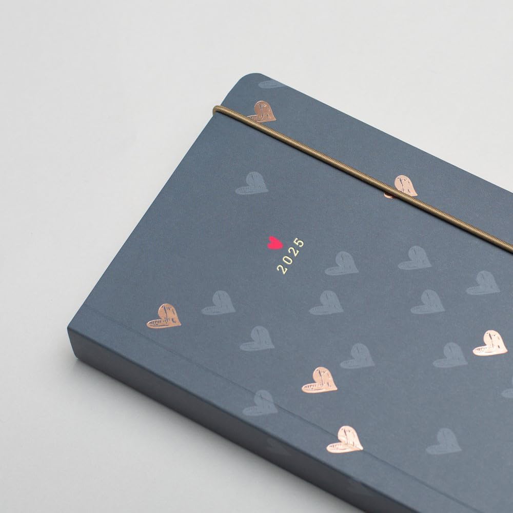 Matilda Moo 2025 Diary | A6 Size | Day to a Page Layout | Elastic Closure | Softack Covers | 80gsm Paper | Rose Gold Detailing | Grey Grey 2025