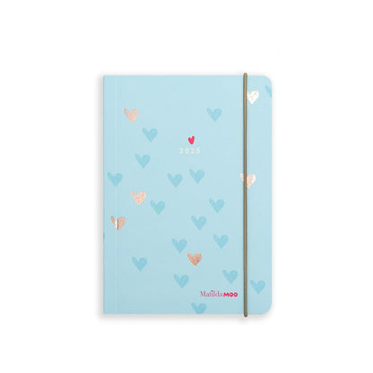 Matilda Moo 2025 Diary | A6 Size | Day to a Page Layout | Elastic Closure | Softack Covers | 80gsm Paper | Rose Gold Detailing | Blue Blue 2025