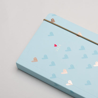 Matilda Moo 2025 Diary | A6 Size | Day to a Page Layout | Elastic Closure | Softack Covers | 80gsm Paper | Rose Gold Detailing | Blue Blue 2025