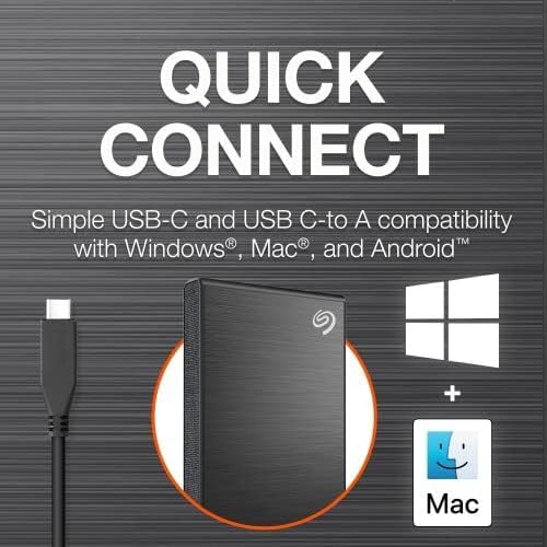 Seagate One Touch, 5TB, Password activated hardware encryption, portable external hard drive, PC, Notebook & Mac, USB 3.0, Black (STKZ5000400)