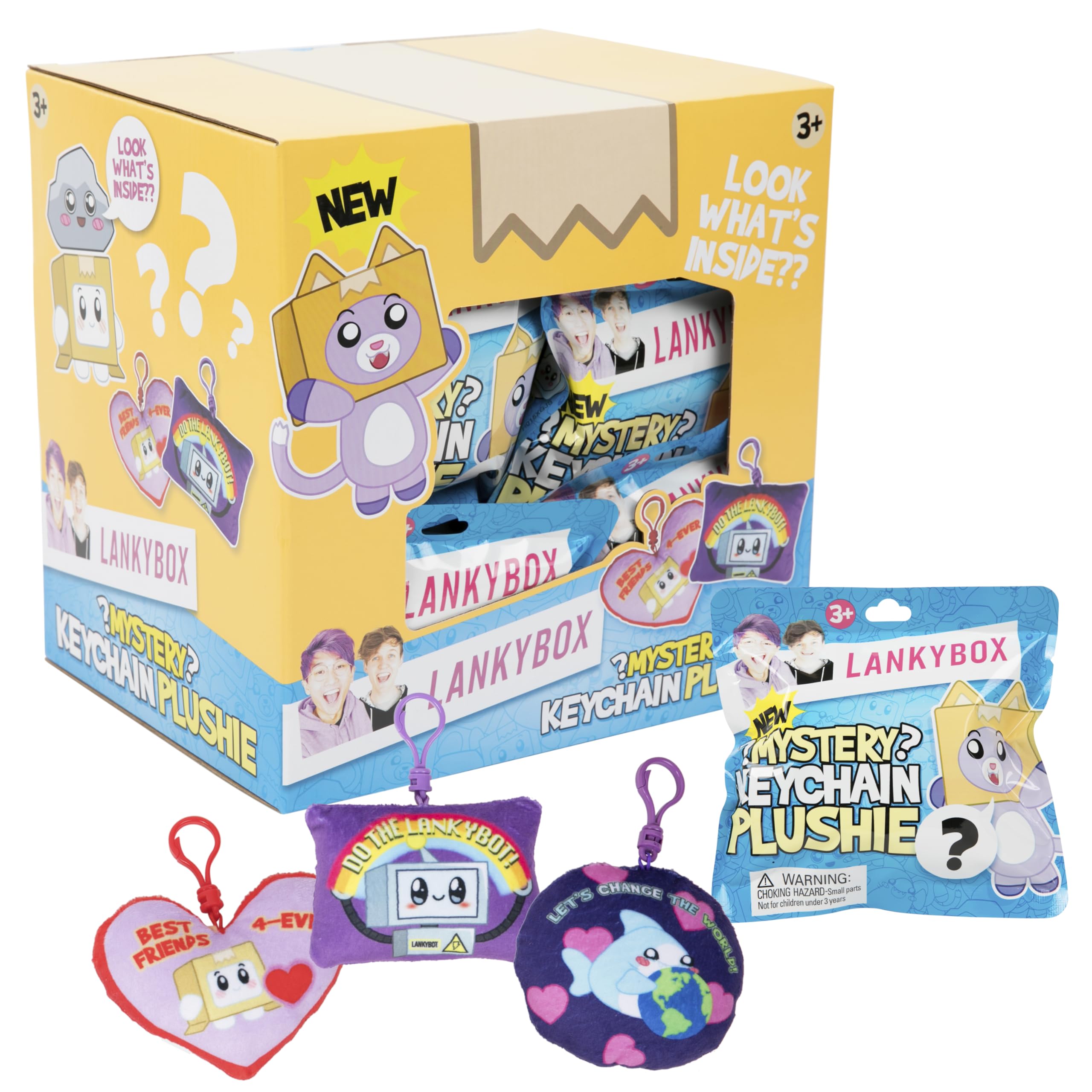LankyBox Mystery Plush, verzamelbare clipons, officieel gelicenseerde LankyBox Merch-hoesje van 18 stuks