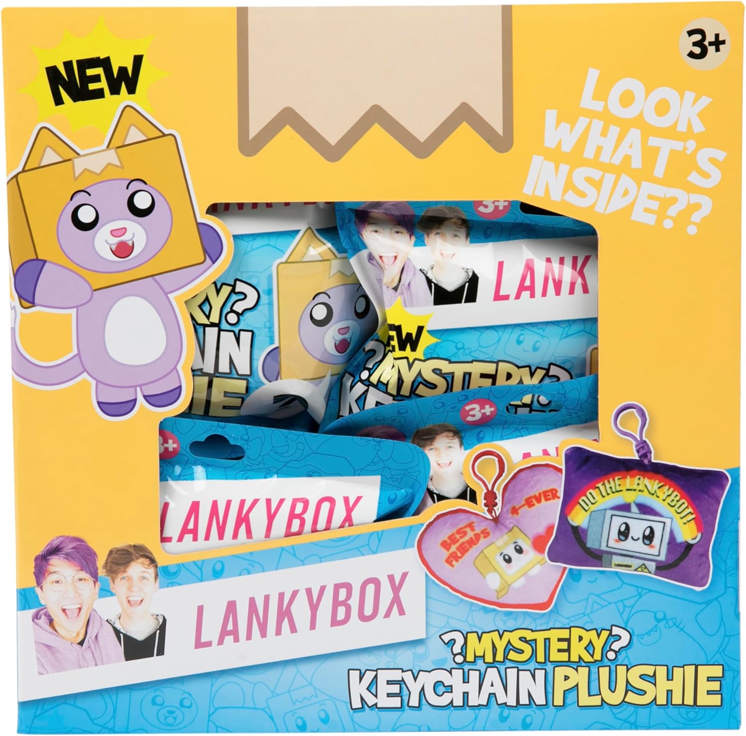 LankyBox Mystery Plush, verzamelbare clipons, officieel gelicenseerde LankyBox Merch-hoesje van 18 stuks