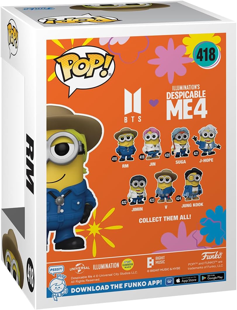 Funko Pop! Rocks: Minions X BTS - RM - BTS + Minions - Vinyl-Sammelfigur - Geschenkidee - Offizielle Handelswaren - Spielzeug Für Kinder und Erwachsene - Movies, Music Fans - Modellfigur Für Sammler