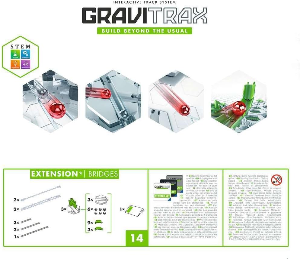 Ravensburger GraviTrax Bridges Expansion Pack Add On Extension Accessory - Marble Run and Construction Toy For Kids Age 8 Years and Up - STEM