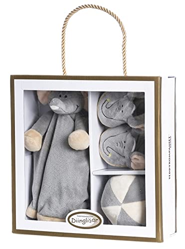 Teddykompanite Engelse olifant geschenkdoos, grijs