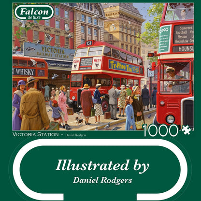 Jumbo 1110500244 Victoria Station-1000 stukjes Puzzel Puzzle, blau/lila