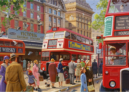 Jumbo 1110500244 Victoria Station-1000 stukjes Puzzel Puzzle, blau/lila
