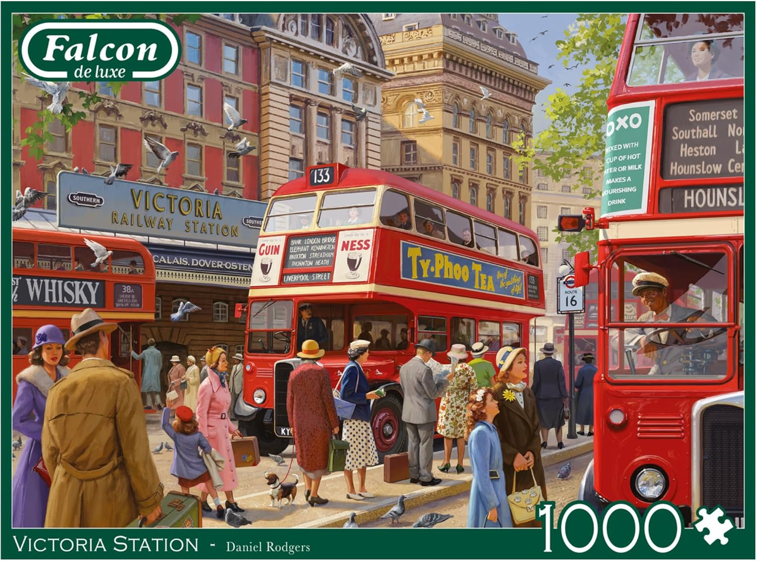 Jumbo 1110500244 Victoria Station-1000 stukjes Puzzel Puzzle, blau/lila