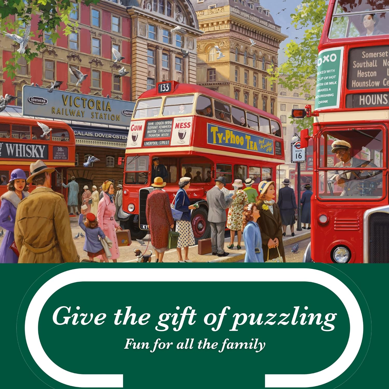 Jumbo 1110500244 Victoria Station-1000 stukjes Puzzel Puzzle, blau/lila