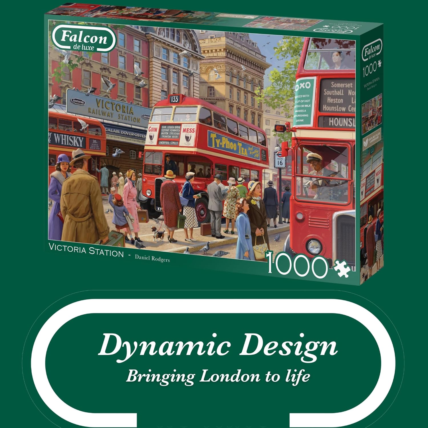 Jumbo 1110500244 Victoria Station-1000 stukjes Puzzel Puzzle, blau/lila