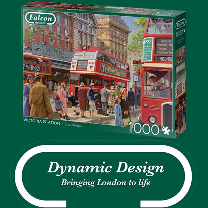 Jumbo 1110500244 Victoria Station-1000 stukjes Puzzel Puzzle, blau/lila