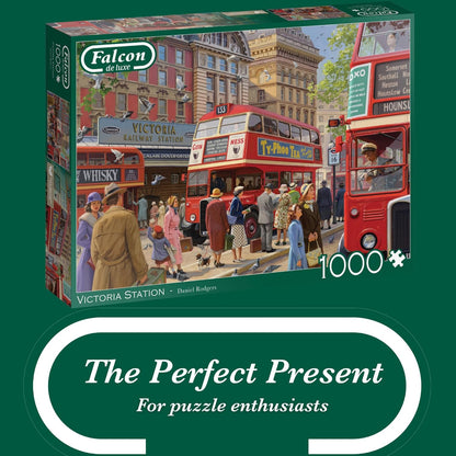 Jumbo 1110500244 Victoria Station-1000 stukjes Puzzel Puzzle, blau/lila