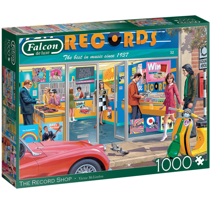 Jumbo 1110500245 The Record Shop-1000 stukjes Puzzel Puzzle, blau/lila
