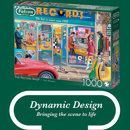 Jumbo 1110500245 The Record Shop-1000 stukjes Puzzel Puzzle, blau/lila