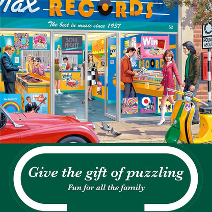 Jumbo 1110500245 The Record Shop-1000 stukjes Puzzel Puzzle, blau/lila