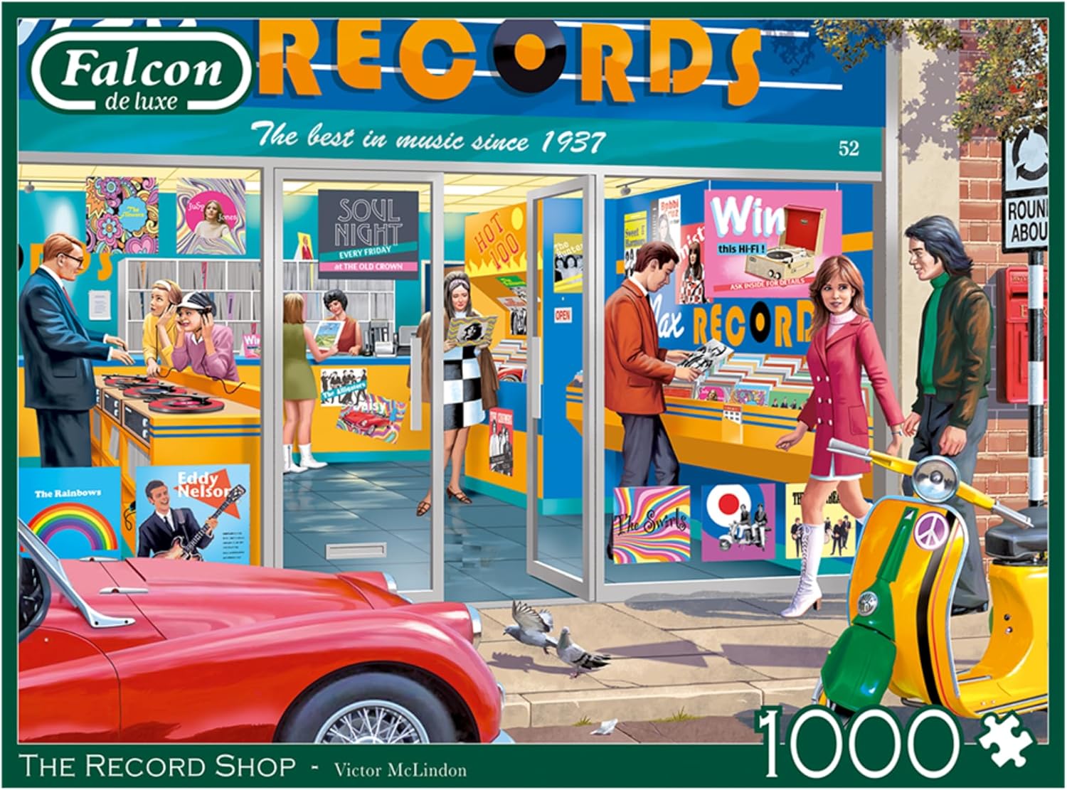 Jumbo 1110500245 The Record Shop-1000 stukjes Puzzel Puzzle, blau/lila
