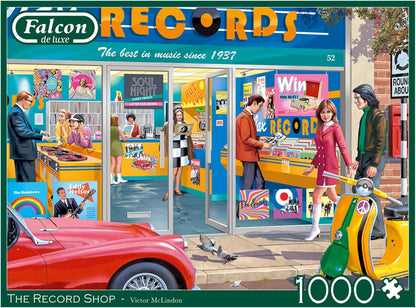 Jumbo 1110500245 The Record Shop-1000 stukjes Puzzel Puzzle, blau/lila