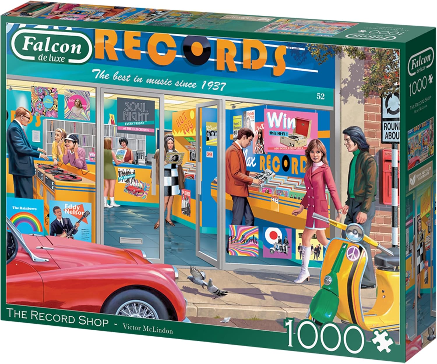 Jumbo 1110500245 The Record Shop-1000 stukjes Puzzel Puzzle, blau/lila