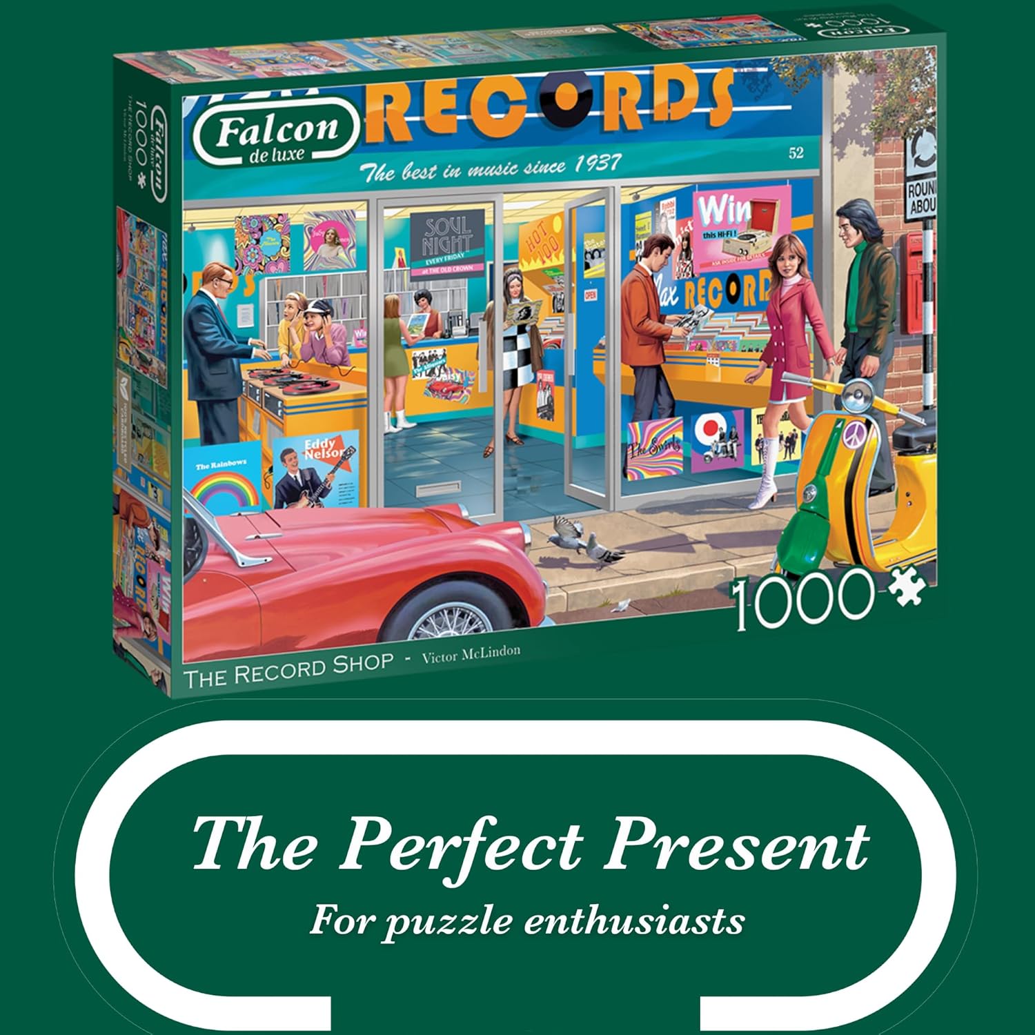 Jumbo 1110500245 The Record Shop-1000 stukjes Puzzel Puzzle, blau/lila