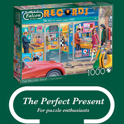 Jumbo 1110500245 The Record Shop-1000 stukjes Puzzel Puzzle, blau/lila