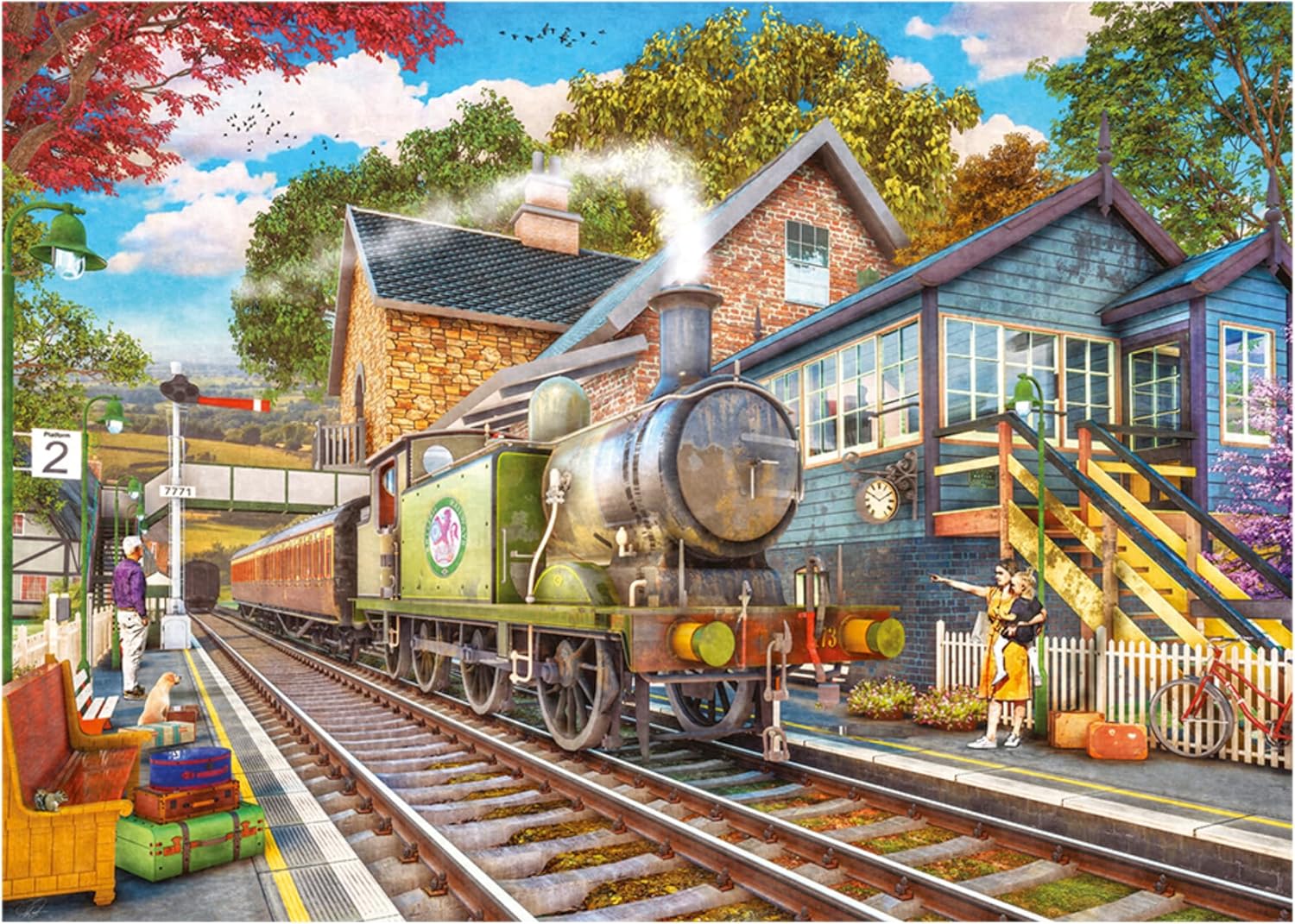 Jumbo 1110500248 Morning Arrival-1000 stukjes Puzzel Puzzle, blau/lila
