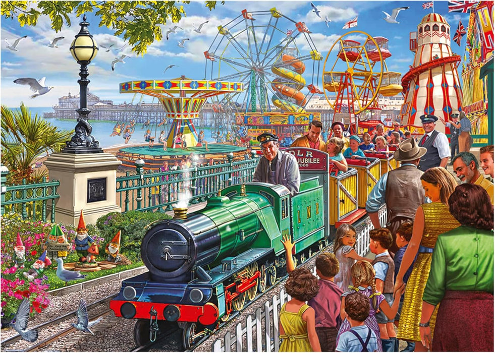 Jumbo 1110500251 Fun at The Seaside-1000 stukjes Puzzel Puzzle, blau/lila