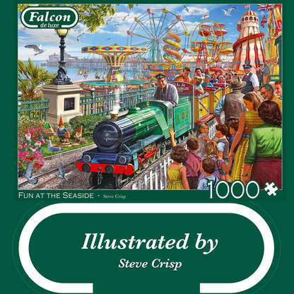 Jumbo 1110500251 Fun at The Seaside-1000 stukjes Puzzel Puzzle, blau/lila