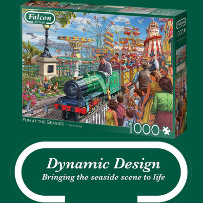 Jumbo 1110500251 Fun at The Seaside-1000 stukjes Puzzel Puzzle, blau/lila