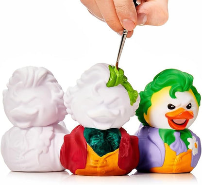 TUBBZ DIY Edition Paint Your Own Joker Figurine de Canard en Caoutchouc Vinyle – Produit Officiel DC Comics – Bande dessinée d'activités pour Enfants, TV, Films et Films