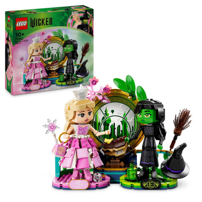 LEGO Wicked Elphaba & Glinda Figures, Building Toy Set for 10 Plus Year Old Girls and Boys, with Buildable Characters and a Broom, Wizard of Oz-Themed Gift for Kids and Fans of the Movie 75682