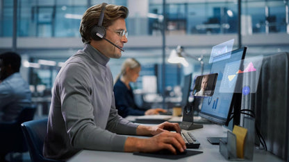 Yealink WH64 Dual Teams Casque Sans fil Arceau Bureau/Centre d'appels Micro-USB Bluetooth Noir